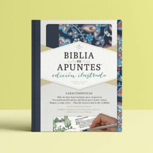Biblia de Apuntes Edición Ilustrada RV1960 Tela Rosado y Azul