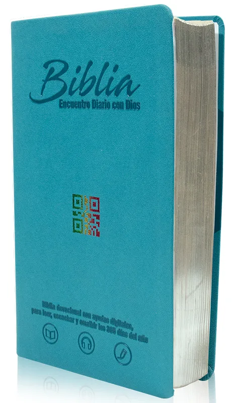 Biblia RVC Devocional Encuentro Diario con Dios Color Azul Aguamarina