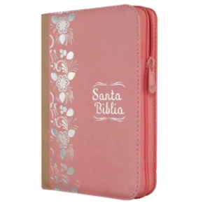 Biblia Reina Valera 1960 color Rosado Beige con Cierre