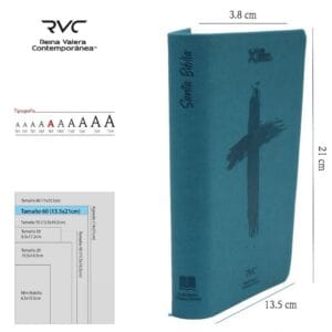 Biblia RVC Letra Grande con Ayudas Digitales Color Azul Aguamarina