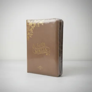 Biblia/ RVR055cLGZ/ Beige Canto Blanco Cierre